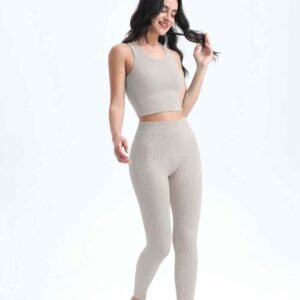 Pantalones de yoga de algodón con corte acampanado